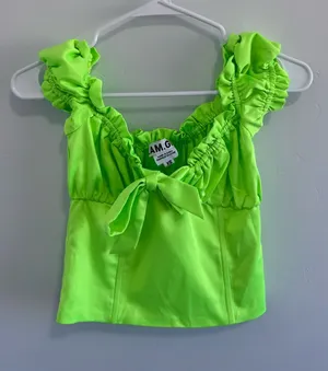 I.AM.GIA neon green corset crop top XS thumbnail 1