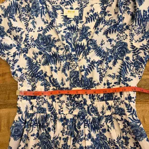 Anthropologie Somerset Maxi Dress XS Blue White Floral Tiered Smocked Waist thumbnail 12