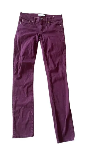 Tory‎ Burch dark plum super skinny mid rise jean size 26 thumbnail 1