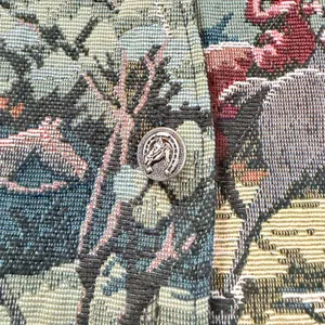 Vintage equine Vest tapestry Woven Country-side English cottagecore horse small thumbnail 7