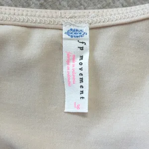 Free People Movement Bodysuit L Beige Scoop‎ Neck High Cut Stretch Leotard Thong thumbnail 9