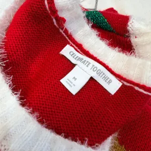 Celebrate Together Ugly Christmas Sweater‎ M Red Gingerbread Candy Cane Glitter thumbnail 7