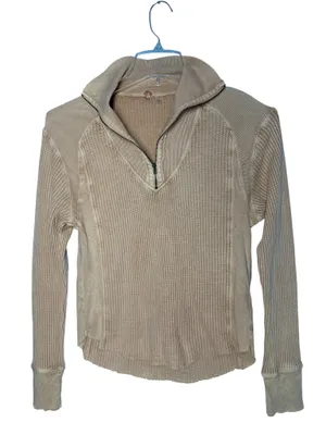 Free People FP One Ashton Zip Thermal Long Sleeve Pullover Top thumbnail 8