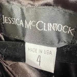 Jessica McClintock Maxi Dress Sz 4 Black Vintage Ruched Prom‎ Gala Formal Y2K thumbnail 3