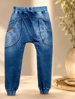 Labellamafia Acid Wash Denim Style Drop-Crotch Joggers – Size Small / P thumbnail 4