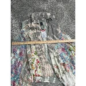 Women’s Floral Patchwork Kimono Duster Vest Cover Up Boho Hippie Size L/XL NWT thumbnail 13