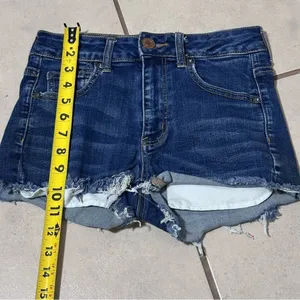 American Eagle Women Denim Super Stretch Hi-Rise Shortie‎ Shorts size 4 thumbnail 7