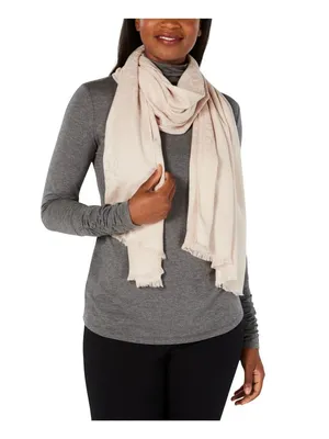 Calvin Klein Womens Lightweight Pashmina Fringe Scarf Heathered Almond Brown thumbnail 7