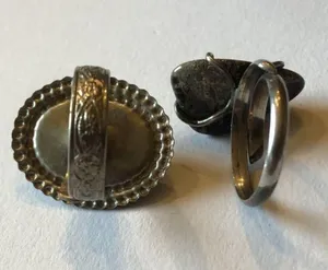 Vintage Silver Tone Turquoise & Stone Adjustable Rings thumbnail 4
