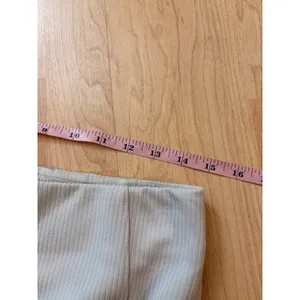 LULULEMON Ribbed Softstreme‎ Zip-Leg High-Rise Cropped Pants Size 10 In Bone thumbnail 8