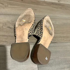 Steve Madden Chariot suede Mules Cheetah Leopard Tan Black Size‎ 8.5 thumbnail 5