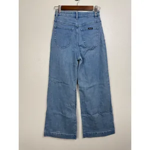 Rollas Sailor Jeans Light Blue Organic Cotton High‎ Rise Wide Leg Denim 26 thumbnail 2
