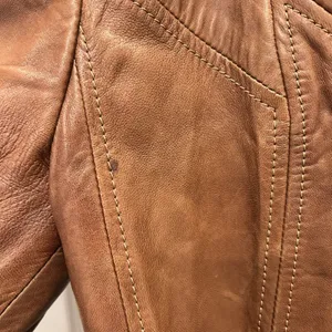 Vintage Skin Gear Brown Napa Leather Trench Coat Long Belted Button Front Medium thumbnail 4
