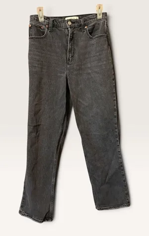 Abercrombie & Fitch 90s Straight Curve Love Jeans 28 6XS Washed Black High Rise thumbnail 1