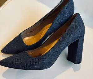 Banana Republic Navy Textured Pebble Leather Heels Size 9.5 thumbnail 10