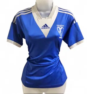 Vintage 2000s Y2K Adidas Blue White Football Soccer Jersey T-Shirt Top Blouse Tee #16 deerfoot united short sleeved slim fit fitted streetwear thumbnail 1