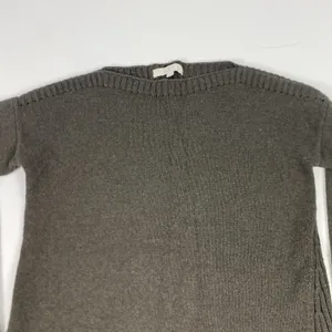 LOFT Sweater Tunic Womens‎ Medium Brown Ribbed Back Side Slit Long Sleeve Knit thumbnail 3