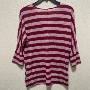 Mudd Y2K Marron Striped 3/4 Sleeve Dolman Top thumbnail 4