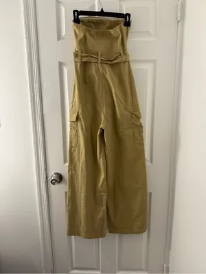 Strapless Wide-Leg Jumpsuit with Belt thumbnail 4