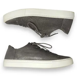 TOMS Lenox Pewter Metallic Leather Casual Lace Up Women's Sneakers Size 8.5 thumbnail 5