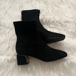 Black suede booties Size 5.5 thumbnail 3