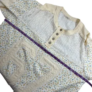 POL Number Floral Crochet Button Detail Half Sleeve Top thumbnail 8