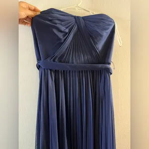 David’s Bridal Navy/Marine Maxi Brides Maid‎ Dress Size 0 thumbnail 2