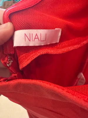 NIALI Red Plunging Halter Maxi Gown Dress Size 4 MSRP $518 thumbnail 4