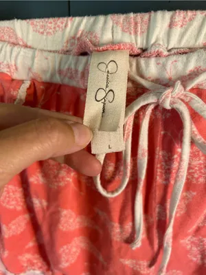 Jessica Simpson Coral Cami & Shorts Drawstring Waist w/ White Butterfly PJ Set L thumbnail 6
