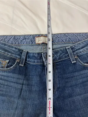 Paige Laurel Canyon Bootcut Women’s Blue Embroidered Jeans - Size 32 thumbnail 15
