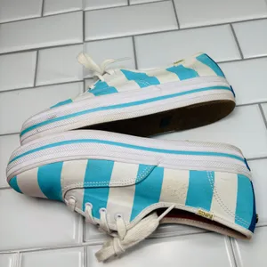 Keds X Kate Spade Cabana Stripe Platform Sneakers Women 7 White‎ Blue Nautical thumbnail 5