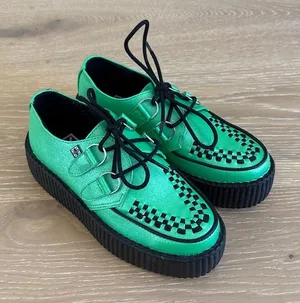 TUK Creepers Viva Mondo Size Mens US4 Womens US6 Green Black thumbnail 1
