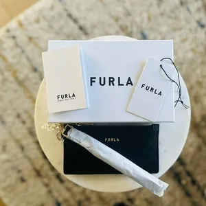 FURLA Classic Credit Card Case Leather Wallet Wristlet, Black, Wrist Strap, NWT‎ thumbnail 2