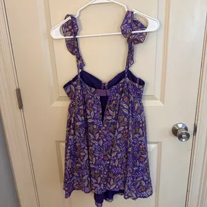 Sky to Moon Purple and Yellow floral dress thumbnail 2