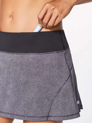 LULULEMON womens circuit breaker black polka dot pleated workout skirt 4 tall thumbnail 3