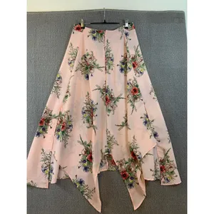 Topshop Floral NWT Maxi Skirt Womens 10 Pink NEW Tall Handkerchief HemTie Waist thumbnail 8