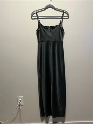 BHLDN Anthropologie Cali Satin Cowl-Neck Midi Dress in Moss Green, Size 4 thumbnail 7