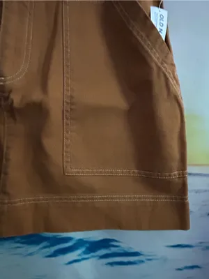 Old Navy Copper-Brown Utility Mini Denim Skirt SZ 12 NWT thumbnail 3