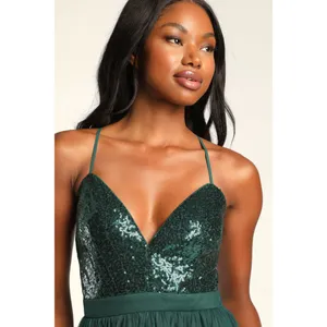 NWT Womens Size Small Lulus Love to Sparkle Sequin Tulle Sleeveless Mini Dress thumbnail 3