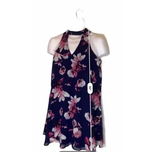 AON) NWT Dress Small Floral‎ Francesca's Miami S floral blue New With Tags thumbnail 5