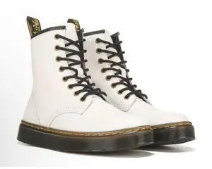 Dr. Martens Zavala Combat Women'S Boots White Patent Leather‎ Size 6 thumbnail 1