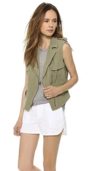 Madewell Modern Safari Utility Vest Olive Army Green Size Small thumbnail 1