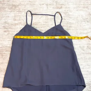 Lush Women’s Medium Blue Slate Chiffon Lace Spaghetti Strap Top Chic Going out thumbnail 2