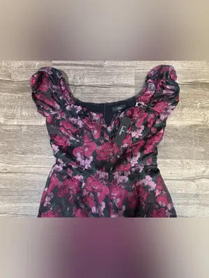 Lulus Floral Off Shoulder Wide Leg Jumpsuit Size L NWT thumbnail 7