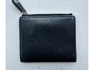 Coach Genuine Soft Leather Card Bills Sleeve Zipper Snap Button Bi-Fold Wallet thumbnail 1