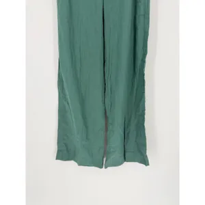 Abercrombie & Fitch Wide Leg Pants Linen Mid Rise 24 Long Green Coastal Chic NWT thumbnail 3