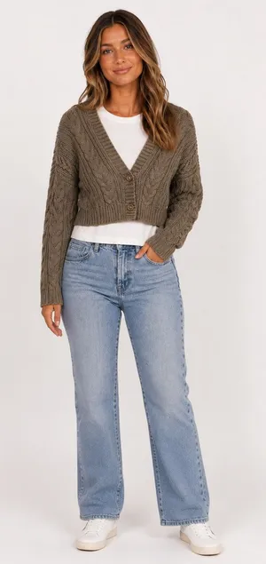 Aeropostale Olive Green Sweater thumbnail 1