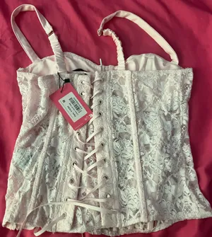 Edikted light pink lace corset thumbnail 2
