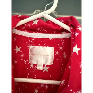 Victoria's Secret Y2k Red Star Print Cotton Flannel Pajama Set Womens M 2 Piece thumbnail 6