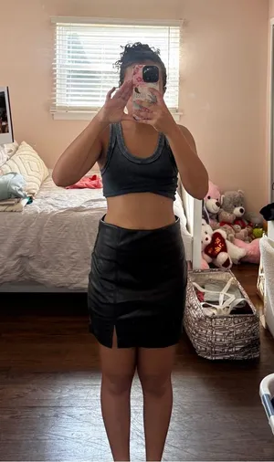 Garage Black Faux Leather Mini Skirt thumbnail 1